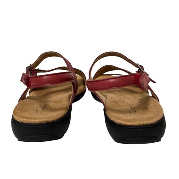 Trotters Riva Red Sandals Red Strappy Adjustable Hook/Loop Buckles Women's Sz 11 - Picture 3 of 10